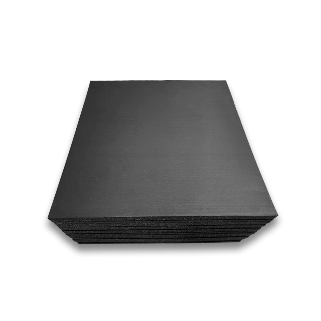 20mm Premium Commercial Rubber Gym Flooring 1 SQM Full Black IN ST