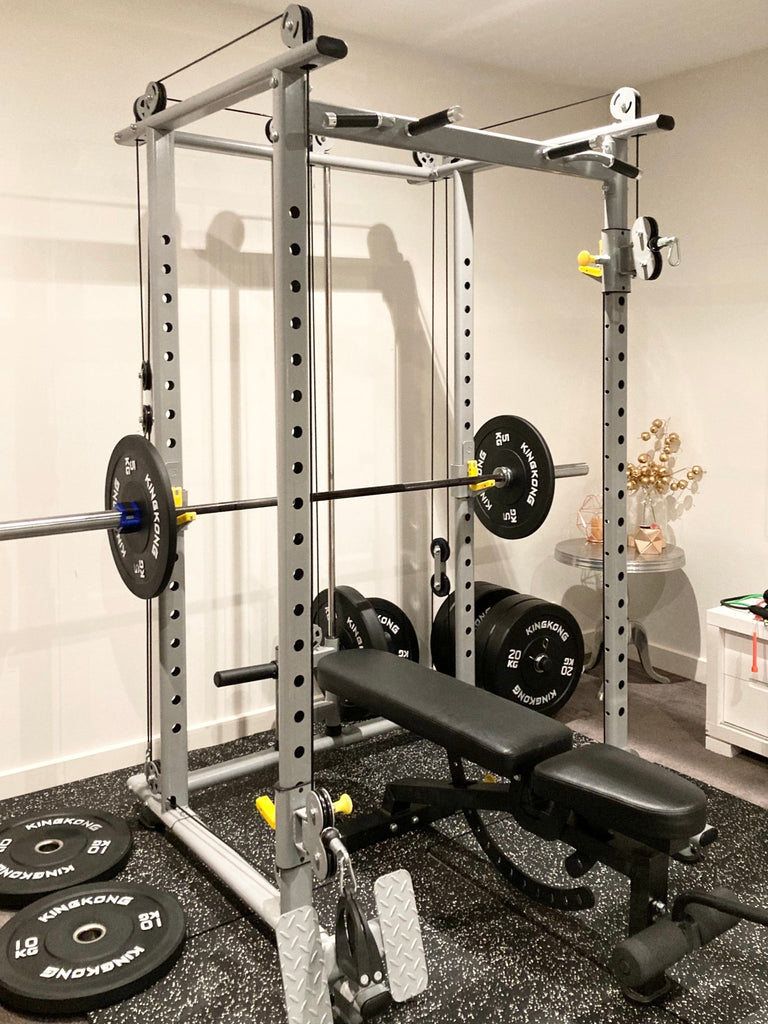 Commercial Power Rack Package - Color 150kg - Adjustable Bench & 700LB Olympic Bar I IN STOCK - Kingkong Fitness