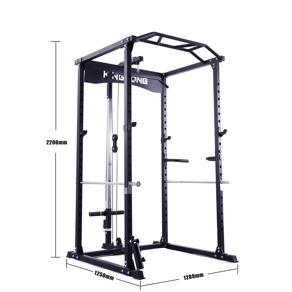 Delux Power Rack Package - Color 150kg - Adjustable Bench & 700LB Olympic Bar I IN STOCK - Kingkong Fitness