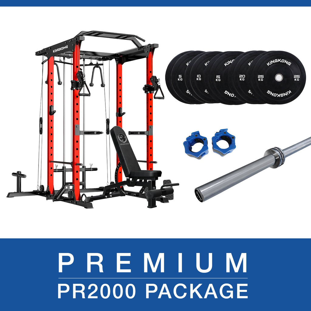 Premium PR2000 PACKAGE - 150KG - ADJUSTABLE BENCH & 700LB OLYMPIC BAR - Kingkong Fitness