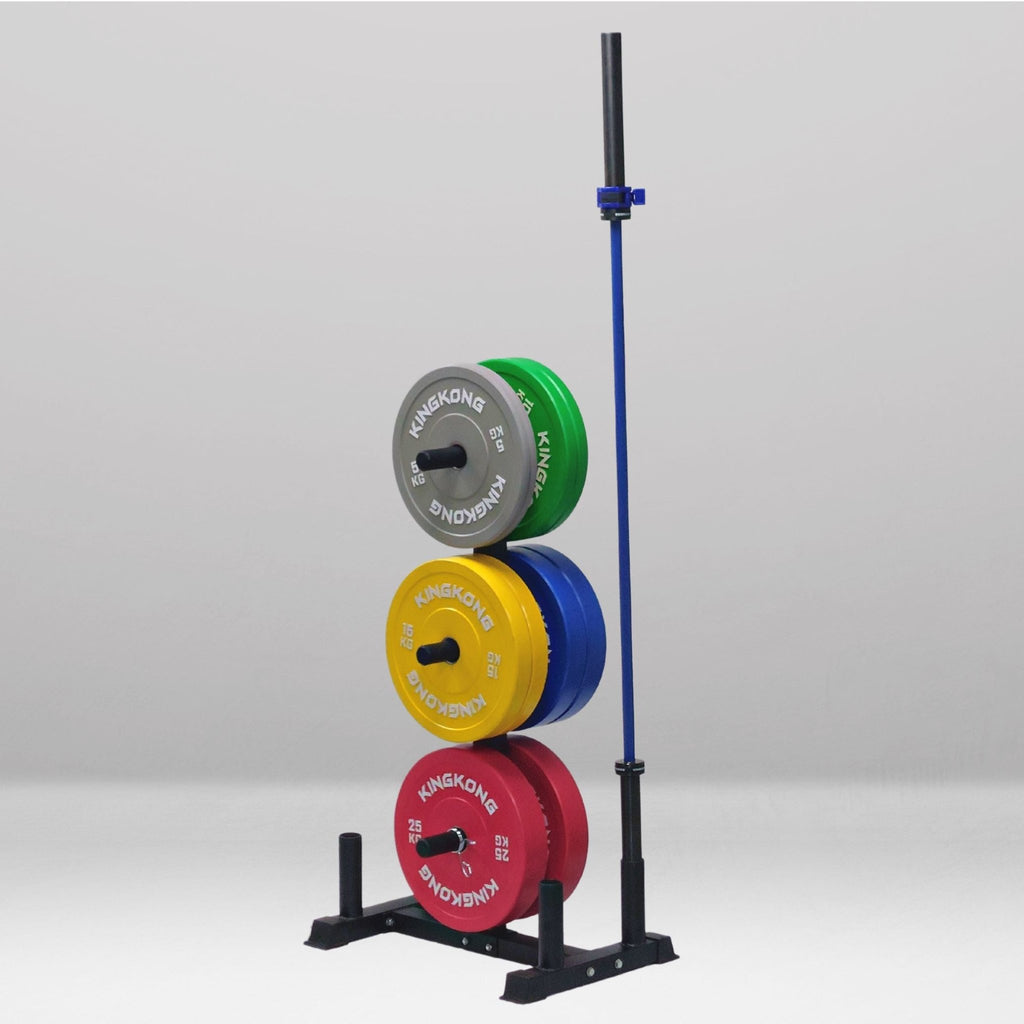 150KG Color Olympic Bumper Plates + 20KG Olympic Barbell+ Storage Tree - Kingkong Fitness