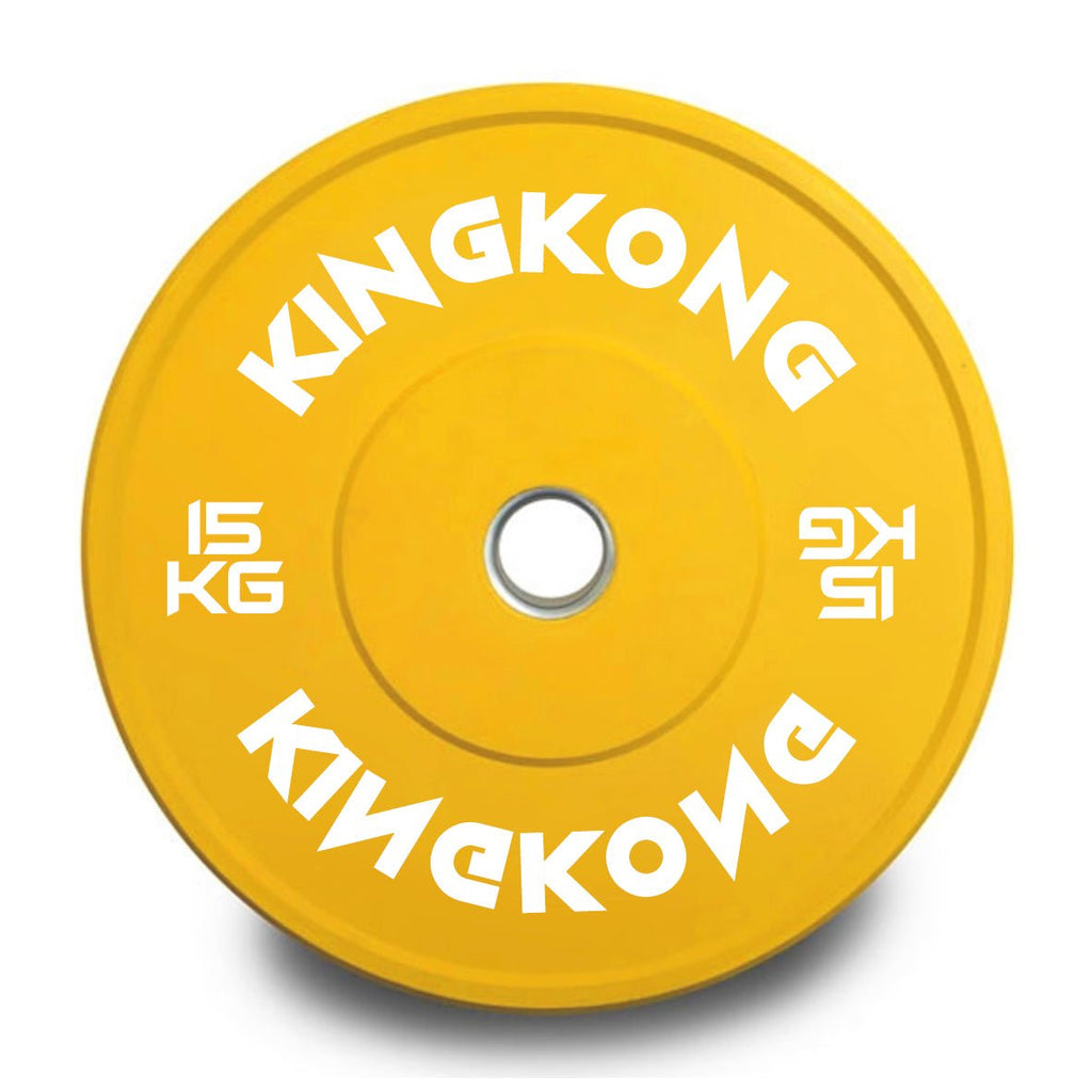 Premium Color Bumper Plates 2 x 15KG - YELLOW I In Stock - Kingkong Fitness