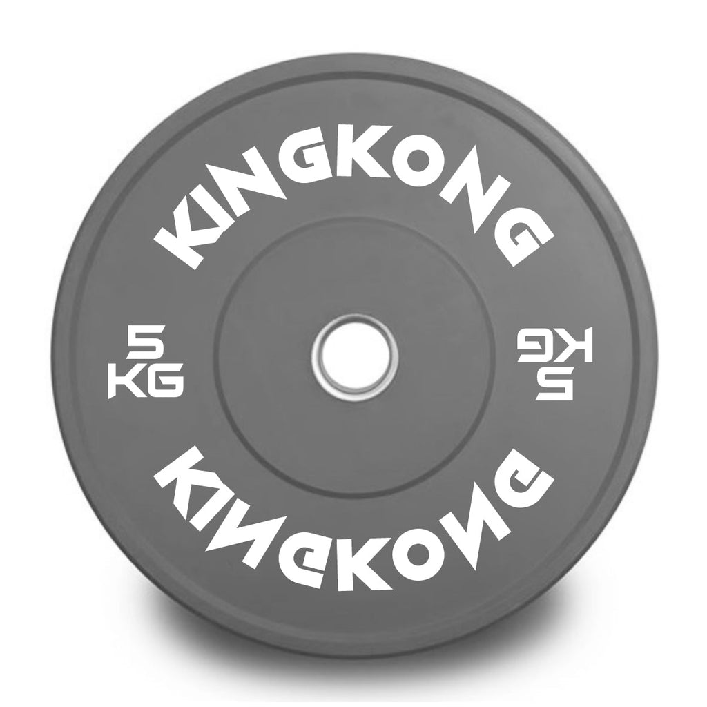 Premium Color Bumper Plates 2 x 5KG - GREY I In Stock - Kingkong Fitness